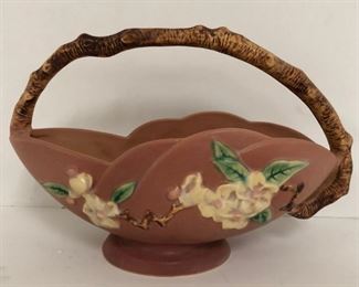 Roseville Pottery "Apple Blossom" Basket