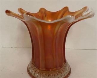 Marigold Carnival Opalescent Vase