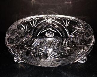 Large Cut Glass Footed Bowl