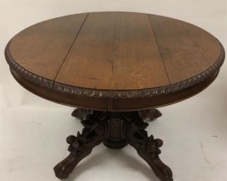 Beautiful Round Figural Pedestal Table