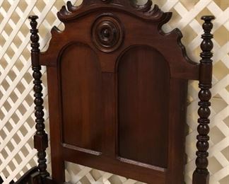 Walnut High Back Single Bed