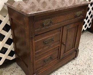 Walnut Marble Top Washstand