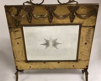 Brass Mirrored Fireplace Screen