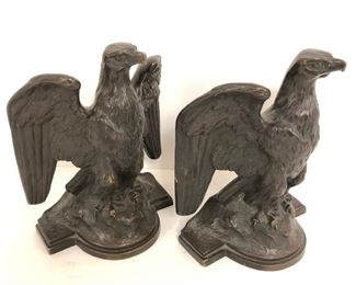 Solid Bronze Eagle Bookends