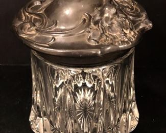 Early American Pattern Glass Tobacco Jar/ Humidor