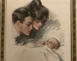 Harrison Fisher 1916 Framed Print "The King of Hearts"