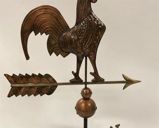 Copper Rooster Weathervane With Arrow and Directionals