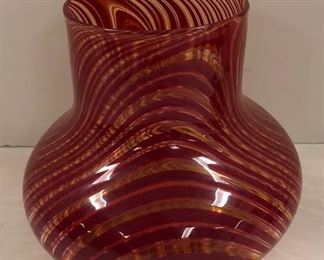 Murano Red Art Glass Vase
