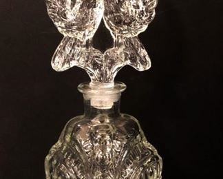 Pattern Glass Perfume With Love Birds Stopper