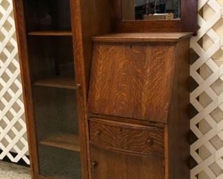 Oak Side By Side Secretary Bookcase, Quarter Sawed Tiger Oak
