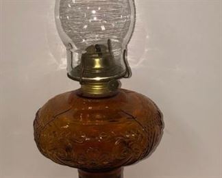 Amber "Princess Feather" Oil Lamp