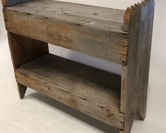 Primitive Wooden Bucket Bench