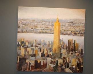 Freedom Tower oil on canvas approximately 5' x 5 ' $3,200. REDUCED TO $1,800