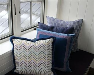 Custom-made Pillows are priced separately for each based on fabric size and trim.Pillows drastically reduced! 