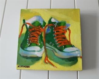 "Shoes on Canvas". by Henry Stinson $850 each REDUCED EACH WORK BY STINSON TO $650! 