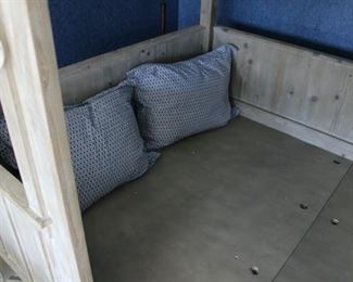 Inside the youth bed cabin for a full-size mattress. 