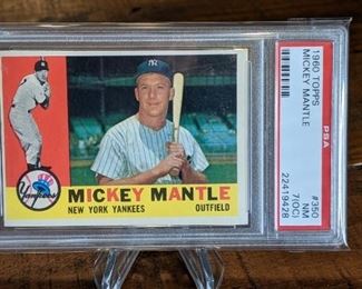 1960 Topps Mickey Mantle Baseball Card; PSA 7
