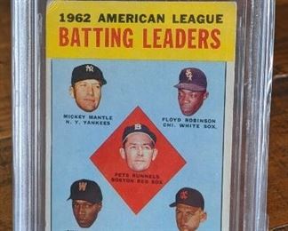 1962 American League Batting Leaders Card, Mantle, and more; Beckett 3
