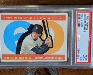 1960 Topps Roger Maris Card; PSA 3.5
