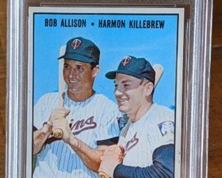1967 Topps Twin Terrors, Bob Allison and Harmon Killebrew; PSA 7
