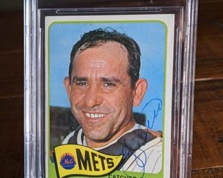 1965 Topps Yogi Berra Autographed Card; Beckett Authentic Autograph

