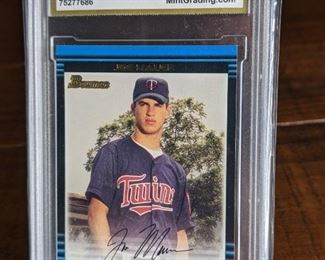 2002 Bowman Draft Joe Mauer #379 Rookie Card; Mint Grading 10 Gem Mint
