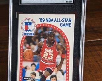 1989 - 1990 NBA Hoops Michael Jordan #21 Chicago Bulls All-Star Card; SGC 9 Mint
