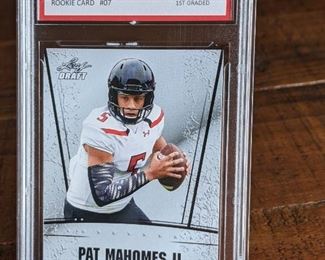 2017 Leaf Draft Silver Patrick Mahomes II Rookie Football Card - 1st Graded 10 Gem Mint
