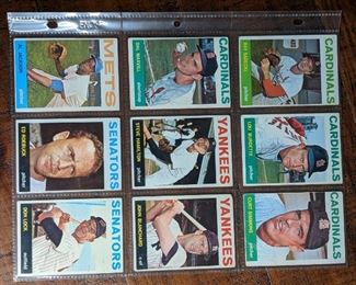 Group of (9) 1964 Topps Baseball Cards
