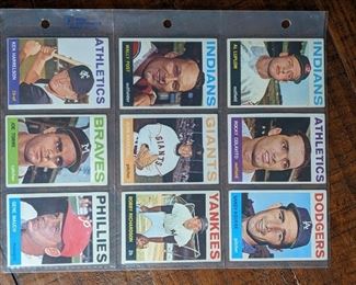 Group of (9) 1964 Topps Baseball Cards, Koufax, Torre, Marichal, etc.
