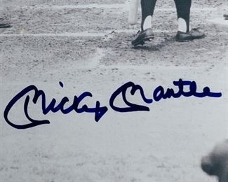 Mickey Mantle Hand-signed 8x0 Black & White Framed Photo
