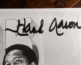 Hank Aaron Hand-Signed 8x10 Black & White Photo
