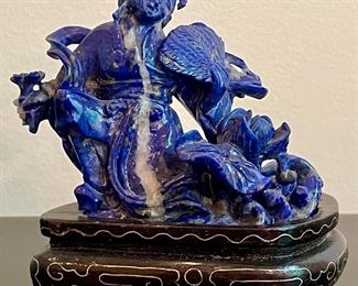 Item 396:  Carved Lapis Figure on Stand - 3": $175