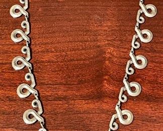 Item 439:  Sterling Necklace with Repeating Pattern:   $32