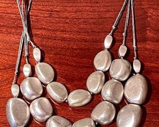 Item 441:  Multi Strand Silver Necklace: $32