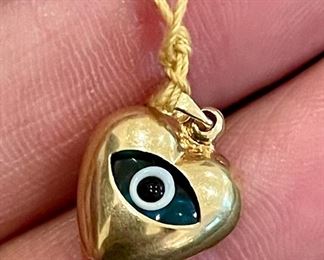 Item 445:  14K Heart "Eye" Charm:  $85