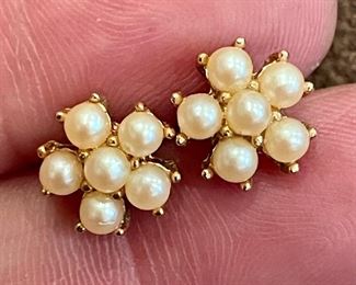 Item 446:  Vintage Fashion Flower Earrings:  $28