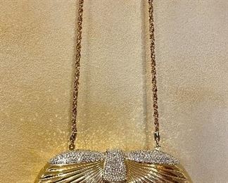 Item 452:  Glamorous Givenchy Minaudiere Mini Clutch with Chain and Rhinestones:  $325