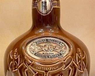 Item 524:  (2) Brown Decorative Royal Salute Scotch Whisky Bottle:  $45