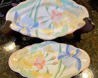 Item 529:  Two Floral Smaller Serving Plates:  $16