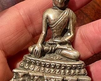 Item 389:  Sterling Silver Tibetan Buddha  - 2.5":  $150                                                                                                                                                                   