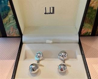 Item 407:  Vintage Alfred Dunhill Sterling Silver Cufflinks in Box:  $135