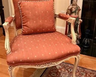 Item 552:  Pair, Vintage French Provincial Arm Chairs: $575