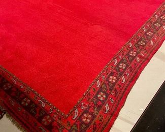Item 554:  Gorgeous Brilliant Red Vintage Oushak Rug, 14'x 11': $800