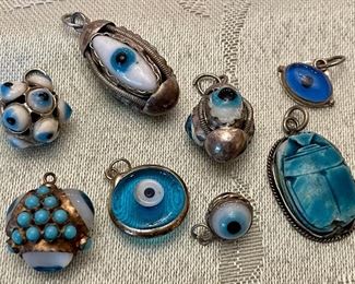 Item 572:  Collection of Vintage "Evil Eye" Charms/Pendants:  $26