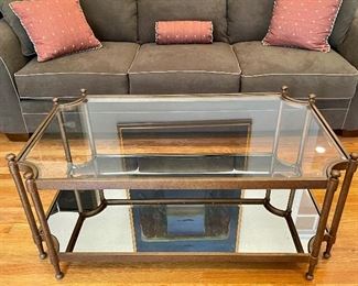Item 28:  Brass and Glass Coffee Table - 47"l x 28"w x 20.5"h:  $425