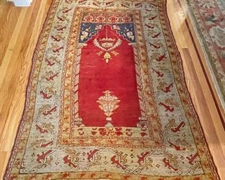 Item 4:  Prayer Rug                                                                                                             One end - 48" x 74" and other end - 46.25" x 70.5"       $795