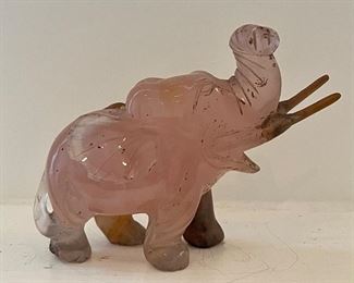 Item 60:  Rose Quartz Elephant - 2.75":  $68