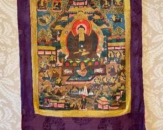 Item 78:  Tibetan Thangka Painting - 24" x 37":  $195