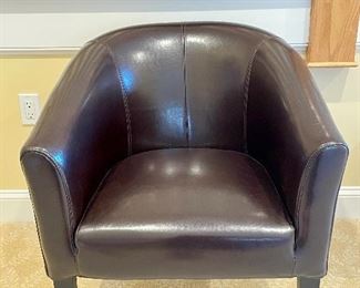 Item 80:  Leather Armchair - 26"l x 19"w x 28.5"h:  $85